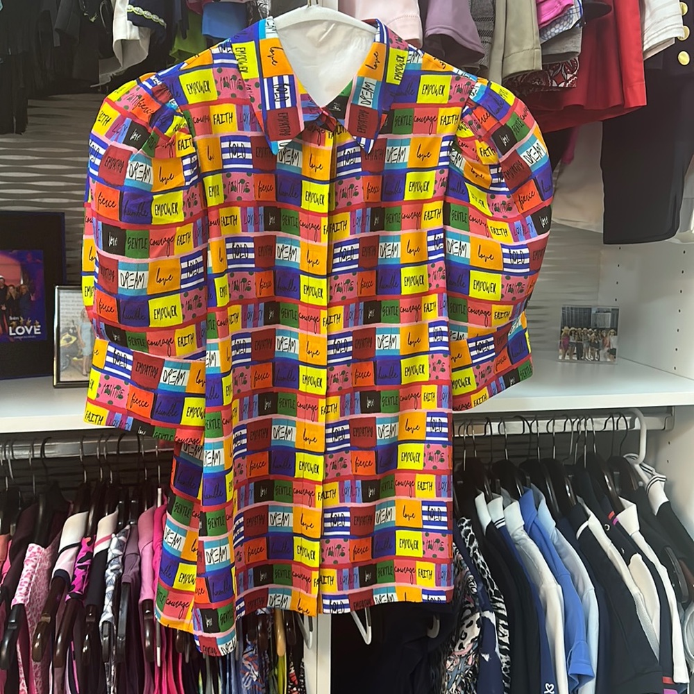 Alice + Olivia Willa Scrunched Puff Sleeve Blouse